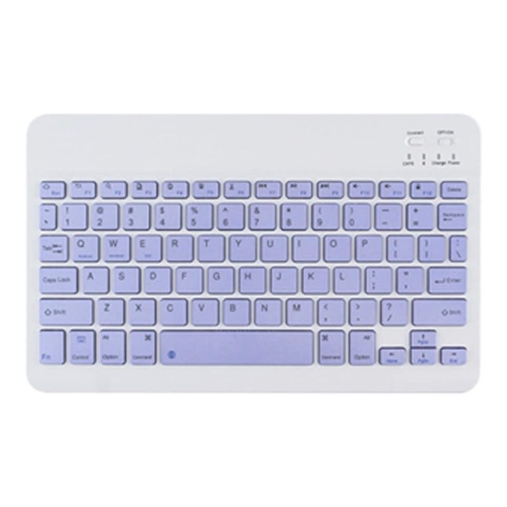OEM Vékony Bluetooth billentyűzet, újratölthető, többeszközös, lila, 25x15x0,6 cm