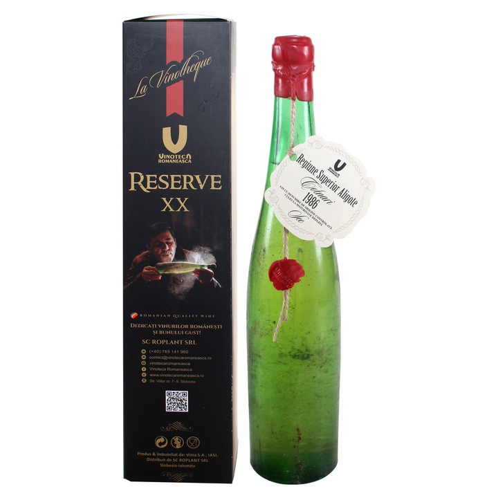 Vin alb, Regiune Superior Aligote, Podgoria Cotnari, 1986, sec, Vinia, 0.75 l