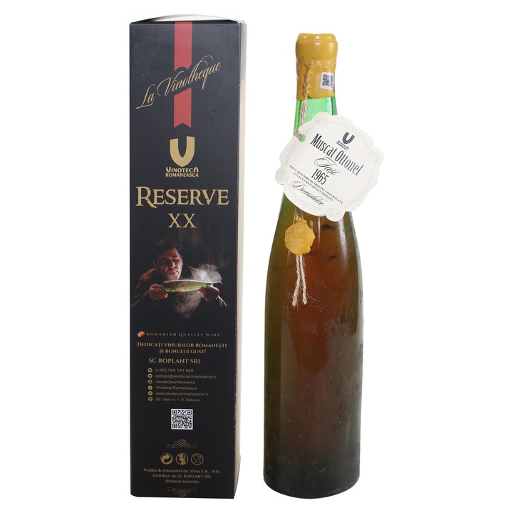 Vin alb, Muscat Ottonel, Podgoria Iasi, 1965, demi dulce, Vinia,0.75 l