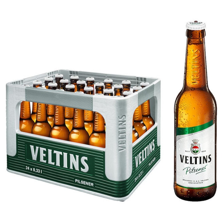 Set bere germana, Veltins, blonda, 4.8 % alcool, 500 ml x 20 buc