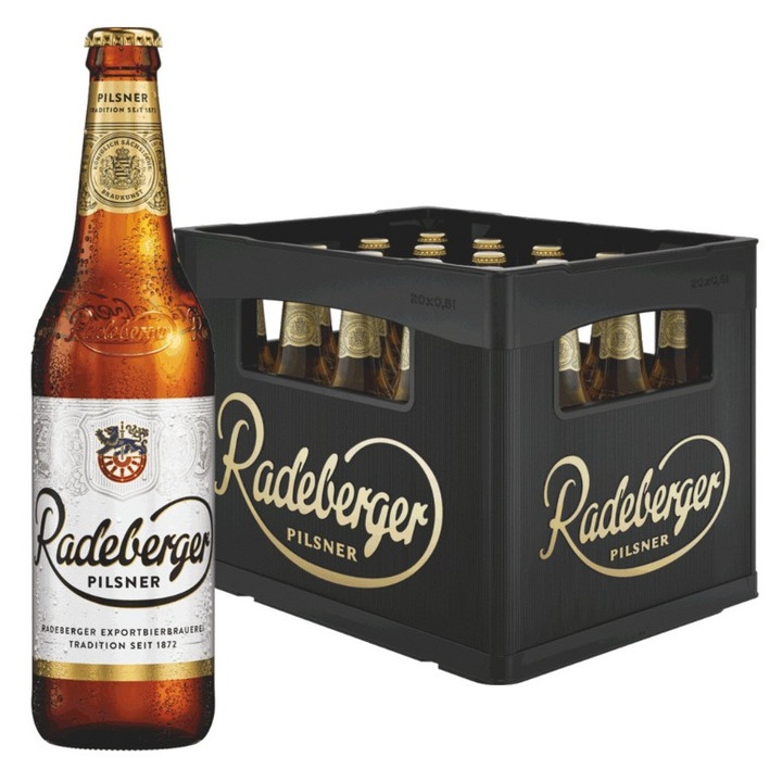 Set bere germana, Radeberger blonda, 4.8 % alcool, 500 ml x 20 buc
