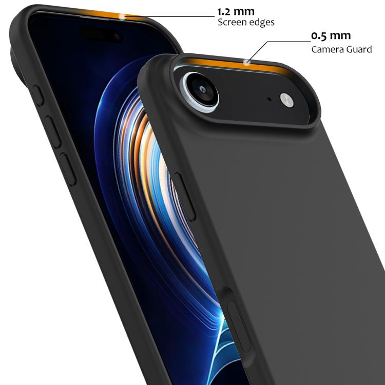 Husa pentru Apple iPhone Air, Silicon Premium Catifelat, Protectie Camere, Camere Acoperite, Microfibra In Interior, Negru