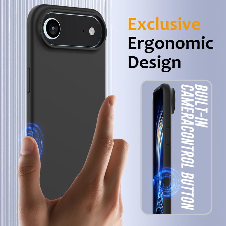 Husa pentru Apple iPhone Air, Silicon Premium Catifelat, Protectie Camere, Camere Acoperite, Microfibra In Interior, Negru