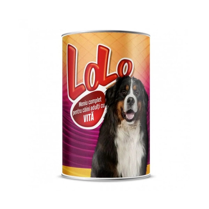 Hrana Umeda pentru Caini Adulti cu Vita 12 x 415 g, Lolo