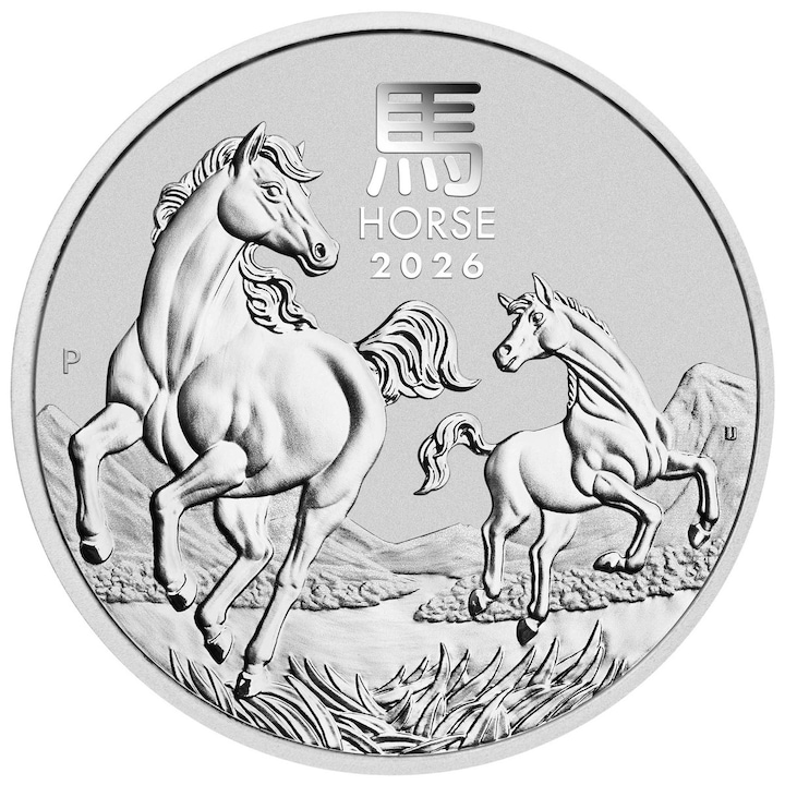Moneda Argint Lunar III: Year of the Horse, 1 Oz, 31.1 g, puritate 999