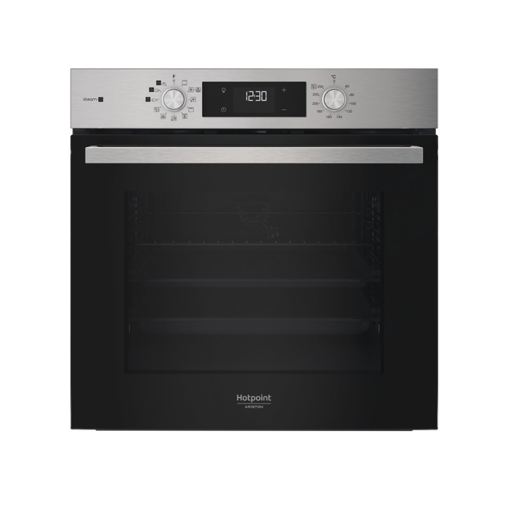 Cuptor incorporabil Hotpoint-Ariston HAO3 K58HSU1 X, Electric, 71 l, Program AirFry, Grill, Autocuratare Hidrolitica, Clasa A+, Inox