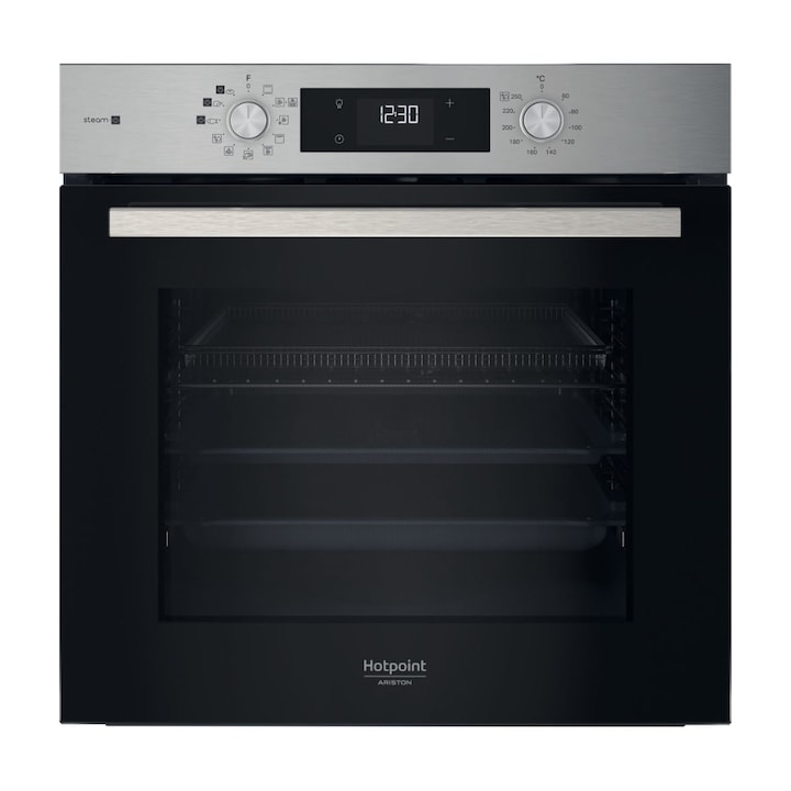 Cuptor incorporabil Hotpoint-Ariston HAO 258HSU1F X, Electric, 71 l, Curatare Hidrolitica, Grill, AirFry, Timer, Clasa A+, Inox