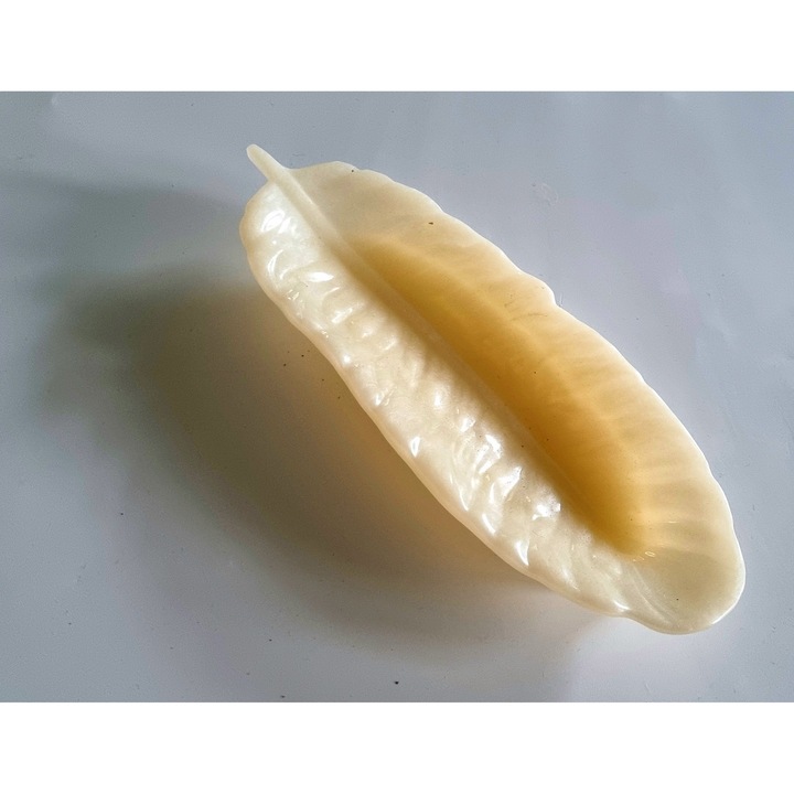 Suport decorativ Pana ingust crem din rasina epoxidica, 24x8 cm