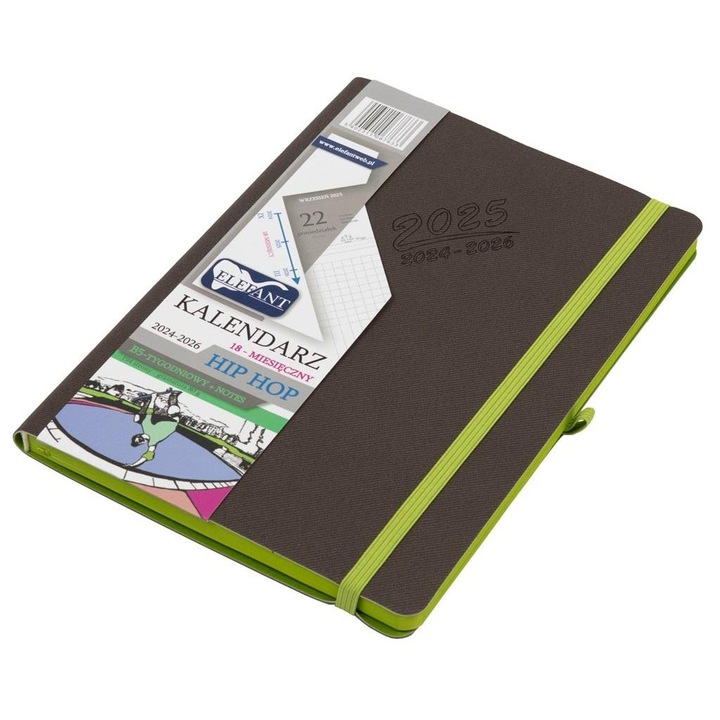 Agenda Hip Hop, 2024-2026, gri, 230x160x18mm, 194 pagini, cu notite