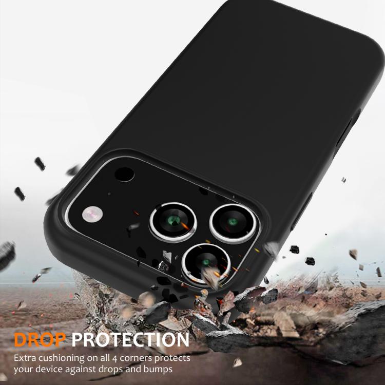 Husa pentru Apple iPhone 17 Pro Max, Silicon Premium Catifelat, Protectie Camere, Camere Acoperite, Microfibra In Interior, Negru