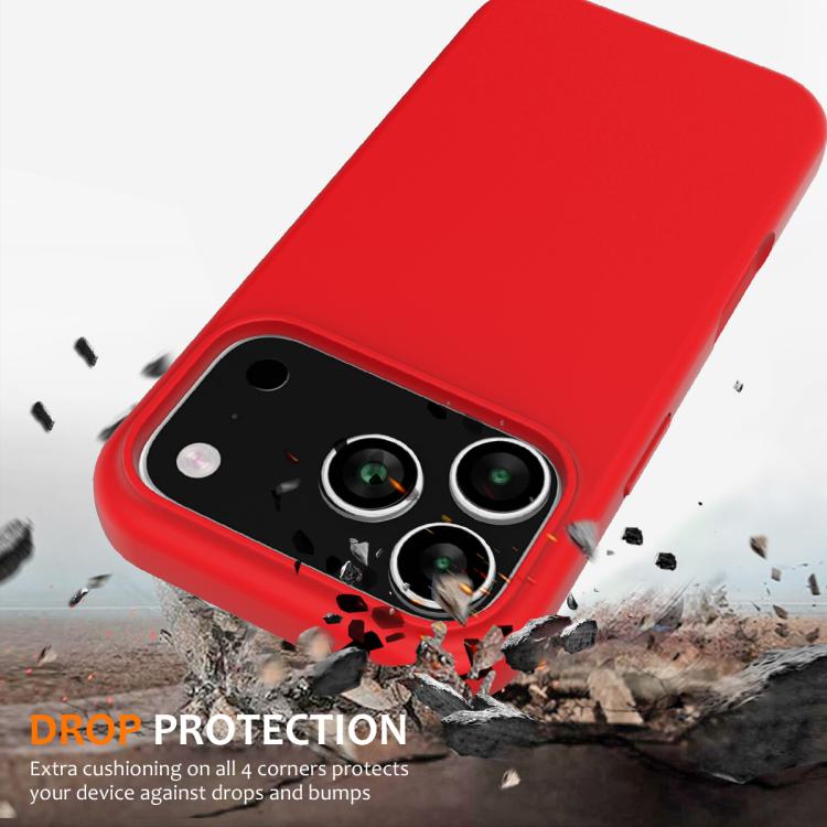 Husa pentru Apple iPhone 17 Pro Max, Silicon Premium Catifelat, Protectie Camere, Camere acoperite, Microfibra In Interior, Rosu