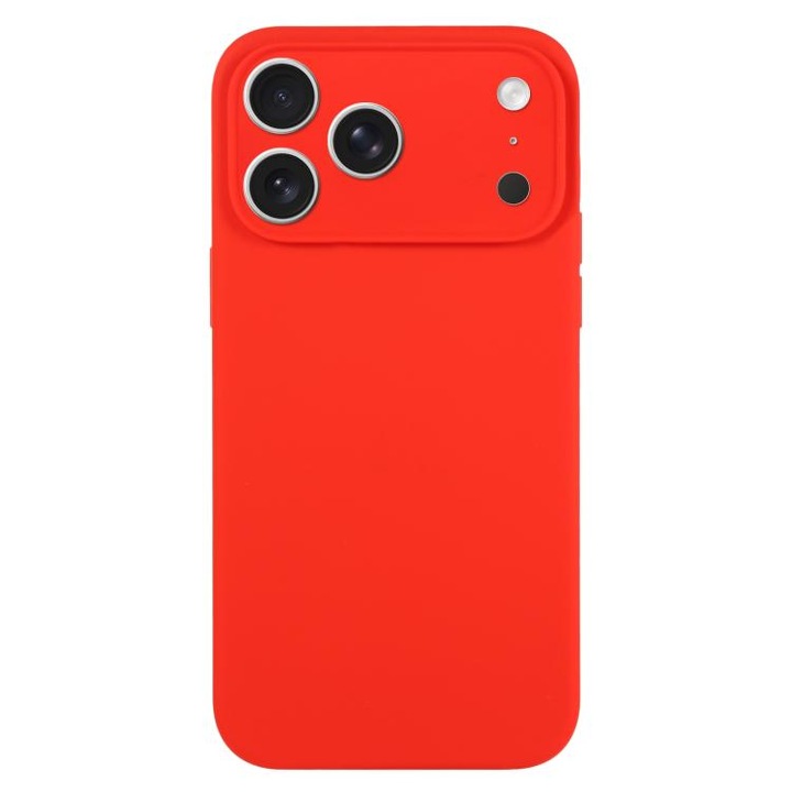 Husa pentru Apple iPhone 17 Pro Max, Silicon Premium Catifelat, Protectie Camere, Camere acoperite, Microfibra In Interior, Rosu