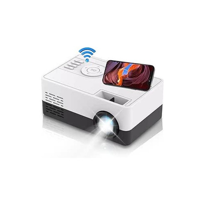 Videoproiector portabil, 1920x1080, alb, 30-120 inch, Wi-Fi, HDR