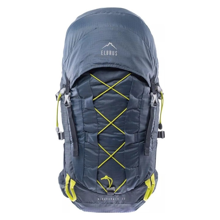 Elbrus Windrunner 35l hátizsák, antracit, 64x30x20cm, derékpánttal, esővédővel