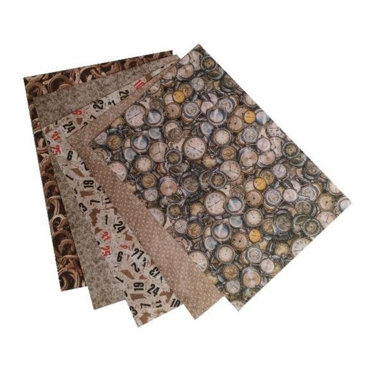 Kézműves papír Galeria Hobby, 300g, 5 lapos készlet, 24x34cm, NATURA mintás