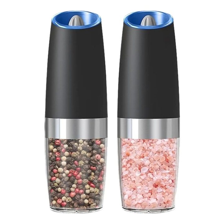 Set 2 Rasnite Electrice Elindor, Senzor Gravitational si LED, Transparent/Negru, 20x6.3cm