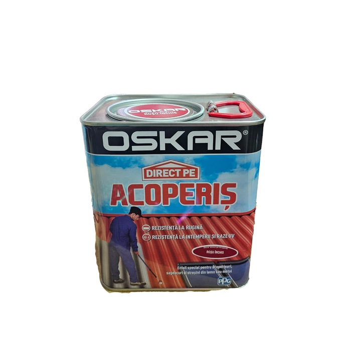 Vopsea Oskar Direct pe Acoperis Rosu inchis 2.5l