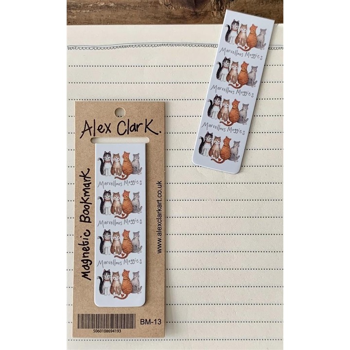 Alex Clark mágneses könyvjelző, BM13 modell, 4 macska, szett