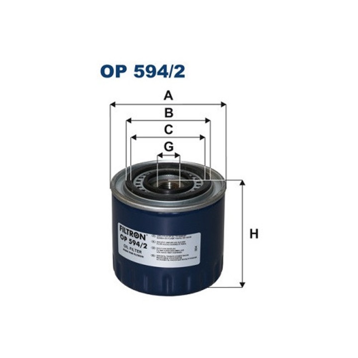 Olajszűrő FILTRON OP594/2, 72x98mm, 3/4-16 UNF-2B, 97mm