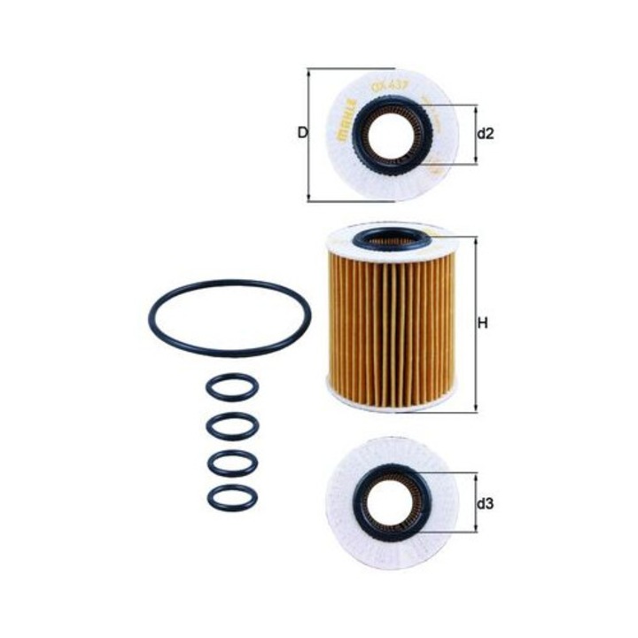 Olajszűrő KNECHT OX437D, 72,8x92mm, tömítésekkel
