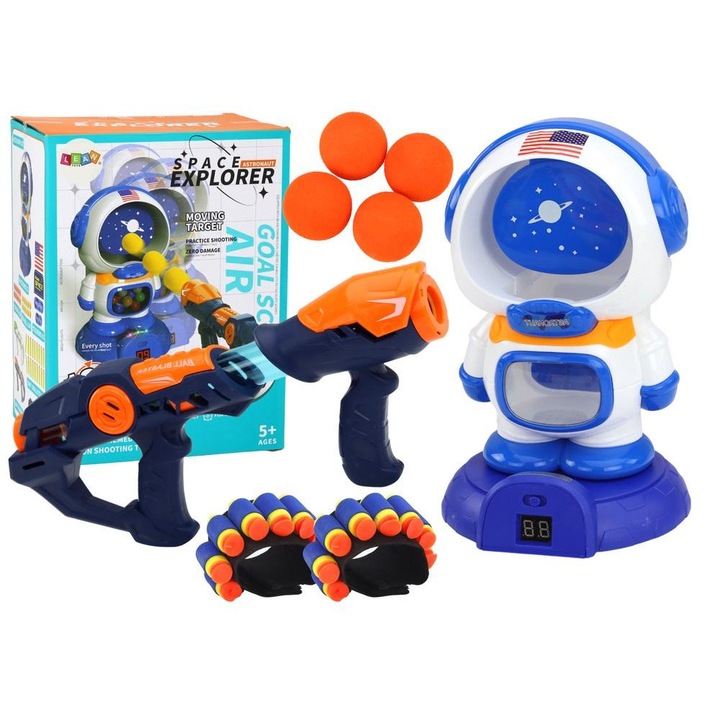 Ügyességi játék, LEANToys, űrhajós mintás, 2 pisztoly
