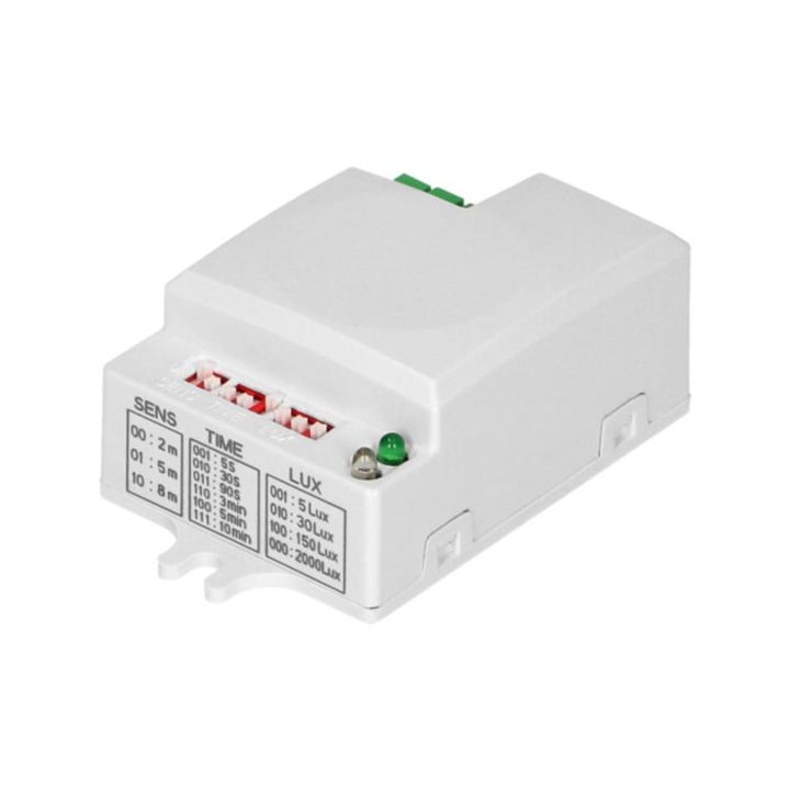 Senzor de miscare Orno, mini, 360x180, alb, IP20, 1200W