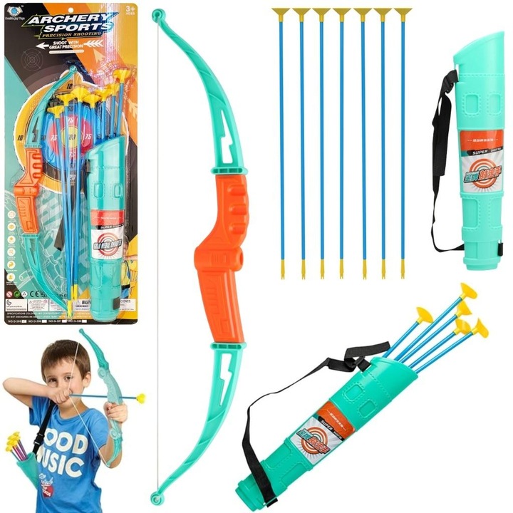 Arc cu sageti si teaca TRIFOX, arme de jucarie