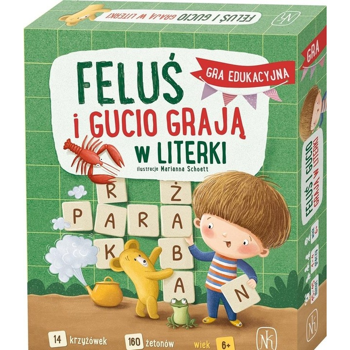 Oktató játék Felus és Gucio, 60 szó, színes illusztrációk, komplett készlet