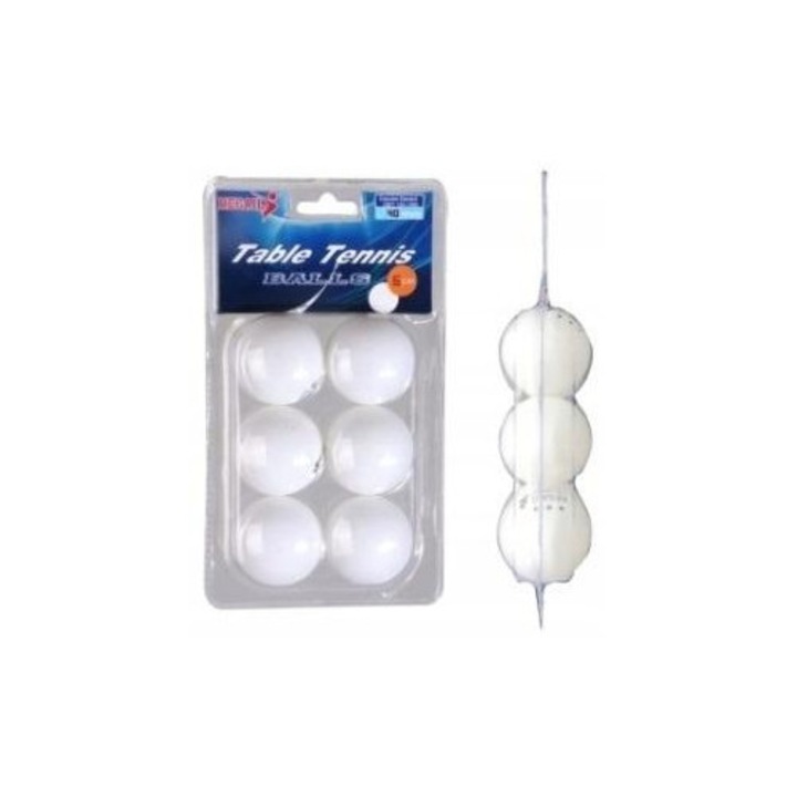 Mingi ping pong, Macyszyn Toys, 6 darabos készlet, fehér, 40mm