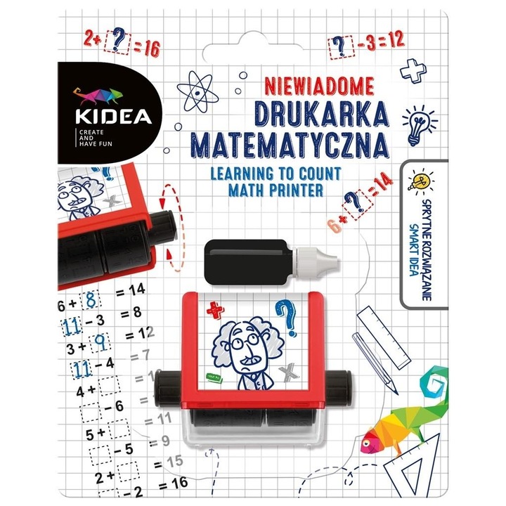 Derform KIDEA matematikai bélyegző készlet, egyismeretlenes egyenletek tanulásához, sokszínű