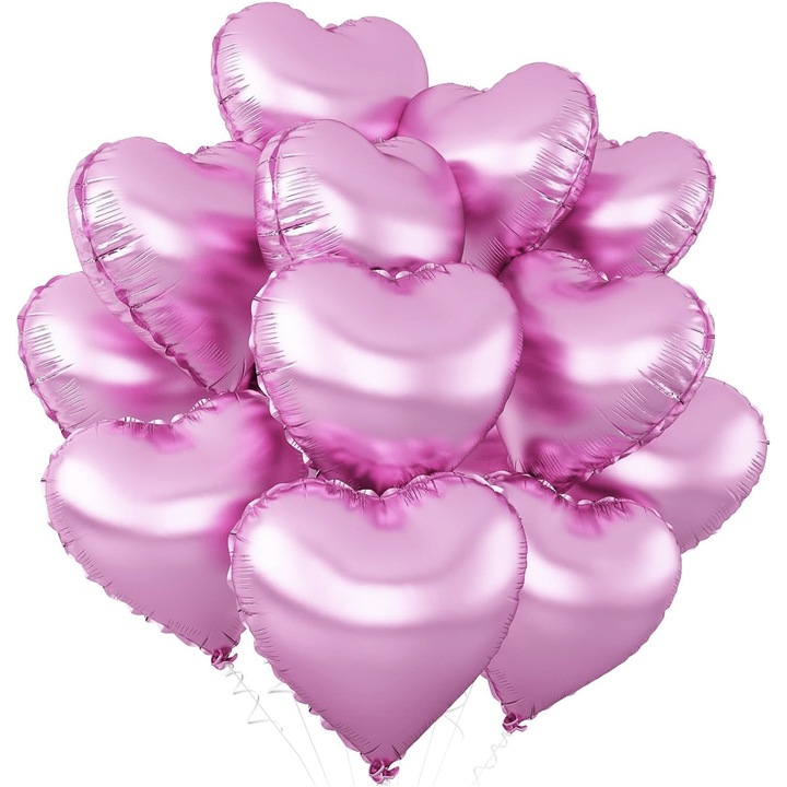Комплект 24 балона от алуминиево фолио, фолиеви балони във формата на сърце, 18 инча, балони за годишнина във формата на сърце, подходящи за декорация на партита, карнавали, сватби, Коледа и др., лилави