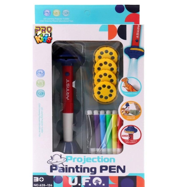 Szett rajzprojektor Pro Kids, többszínű, 30x25cm