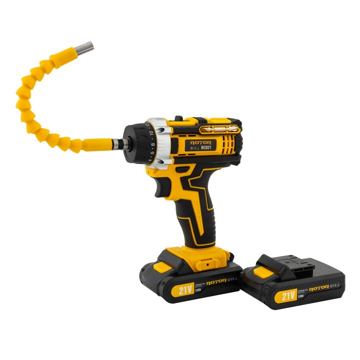 Masina de gaurit cu acumulator ROTOR RCD21, 21V / 1.5 Ah, 1350 RPM, 30Nm