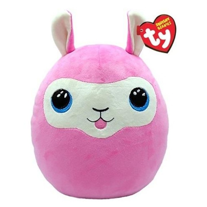 Plüssjáték TY Squishy Beanies Lana, rózsaszín láma, 30 cm