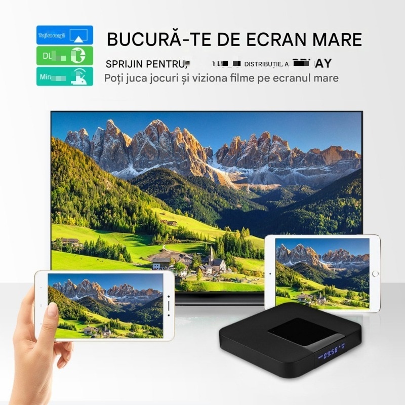 Tv Cu Android Mini decodor TV cu telecomanda,4K, Quad-Core, 2GB RAM, 16GB, WiFi, USB ...
