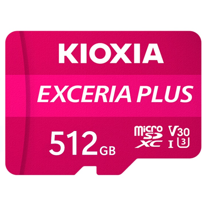 Карта памет MicroSDXC Kioxia 512GB, UHS-I U3 V30, скорост на четене 100MB/s, скорост на запис 60MB/s, комплект с SD адаптер
