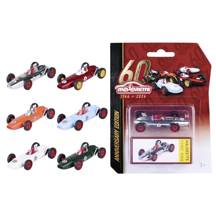 Majorette 60. évfordulós autókészlet, 6 történelmi modell, 1:64, 7,5cm, többszínű