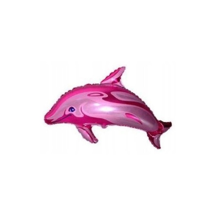 Fólia lufi, Delfin, rózsaszín, 14 inch, 1 db.