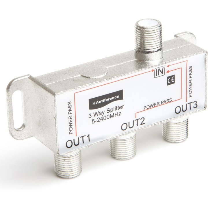 Distribuitor semnal TV interior 3 cai AS03, 9x5x2cm, 60g