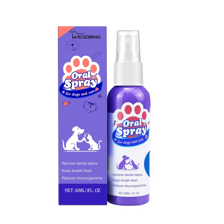 Yegbong fogászati higiéniai spray kutyáknak és macskáknak, 30ml, 3 darabos szett