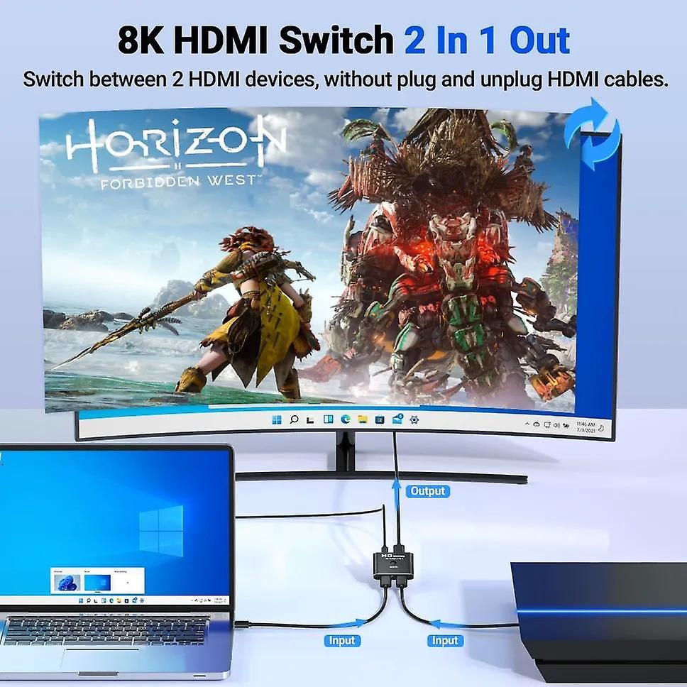 Switch HDMI Bi-directional 1x2/2x1, suport 8K, 3D, 1080P, fara