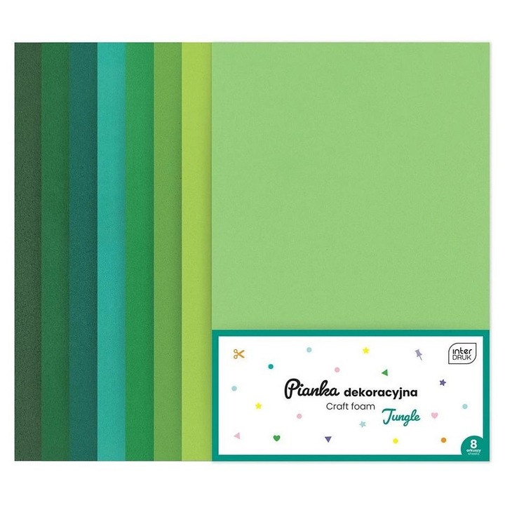 Spuma decorativa EVA INTERDRUK set 8 foi multicolor A4