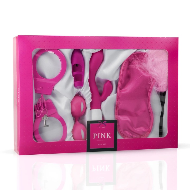 Set cadou Loveboxxx I Love Pink, 6 accesorii, roz, design modern