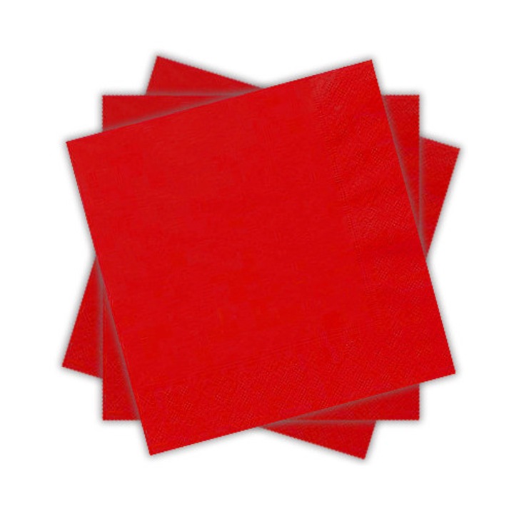 Servetele de hartie 3-straturi POL-MAK, set 20 bucati, rosu, 25x25cm
