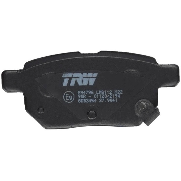 TRW fékbetét készlet Toyota Auris, Corolla, Yaris modellekhez, 98,6x14,4x42,6mm, akusztikus kopásjelzővel