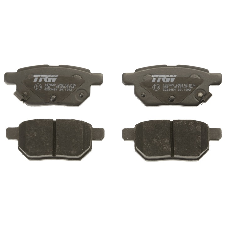 Placute de frana TRW, 14,4x98,6x42,6mm, cu senzor de uzura, E9 90R - 01120/2194