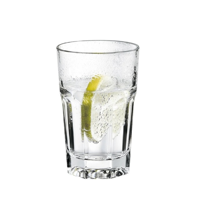 Set 3 pahare sticlă temperată Pasabahce Casablanca 415 ml, design elegant, rezistență sporită