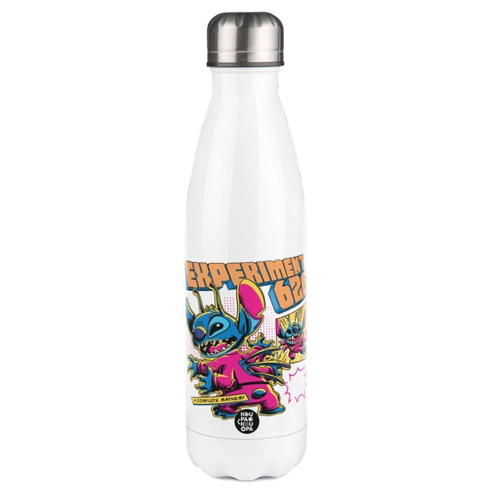 Termos din otel inoxidabil, 500ml, capac cu inchidere etansa, design ergonomic, alb