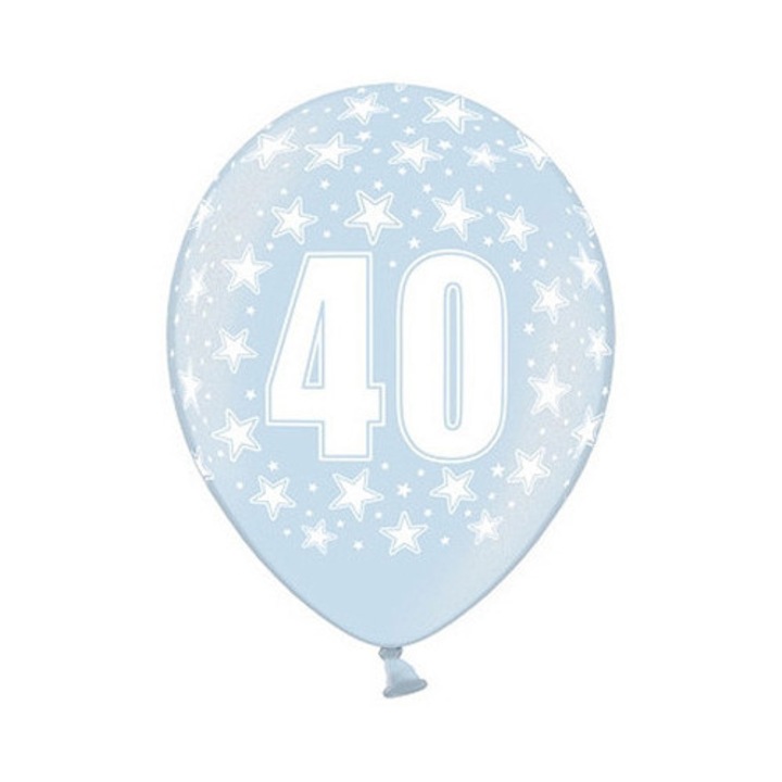 Балони с печат, Парти декорация, 40 години, многоцветен, 14 инча, комплект 1 бр.