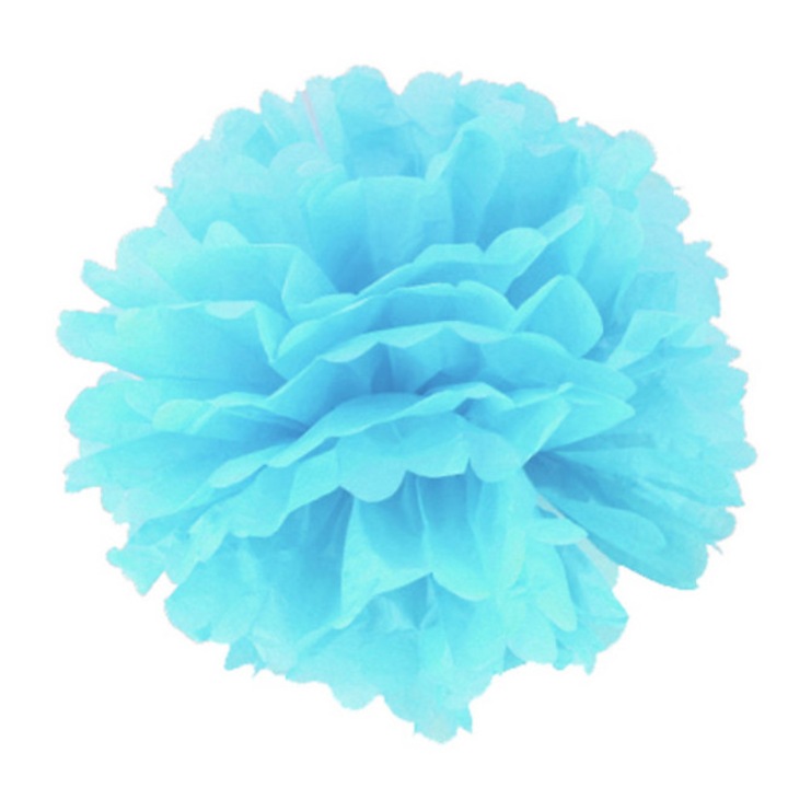 Dekoratív papír pompon, Party dekor, 50cm, kék